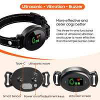 Ultraschall-Hunde-Antibellgerät, wiederaufladbar, mit Piepton, Vibration und sicherem Schock, zur Bellkontrolle und Hundetraining, Antibellhalsband