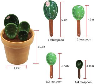 <span class=keywords><strong>Ceramica</strong></span> creativa a forma di <span class=keywords><strong>Cactus</strong></span> carino per la cottura di cucchiai da tè multipli in <span class=keywords><strong>ceramica</strong></span> personalizzati Set di cucchiai dosatori - Product Image 4