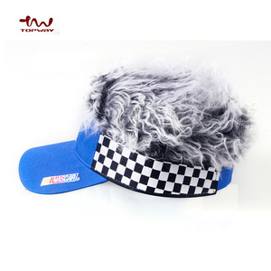 Casquettes <span class=keywords><strong>pare</strong></span>-<span class=keywords><strong>soleil</strong></span> personnalisées en gros avec perruque et logo brodé - Product Image 5