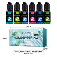 Coffret Diffuseur d'Arômes Huiles Essentielles Marque Blanche 100% Pures Parfum Cèdre Frais 6 Bouteilles Naturelles Biologiques Écologiques Cadeau Vapeur