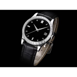 Montre mécanique de luxe pour femmes et hommes, avec mouvement 324 de haute qualité, lunette sertie de diamants, calendrier, automatique, bracelet en cuir de vachette. - Product Image 2