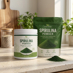 Poudre de spiruline biologique, superaliment naturel, complément alimentaire végétalien, étiquette privée OEM ODM - Product Image 1