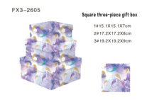 Lot de 3 boîtes cadeaux oblongues en carton rigide, gaufrage géométrique, dégradé scintillant, matériaux recyclés pour anniversaires et fêtes