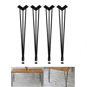 Modern 18-Inch Solid Metal TV Cabinet Stand 3rod Hairpin <b>Table</b> <b>Legs</b> Wrought Iron Industrial Design for Living Room Bedroom - Product Image 2