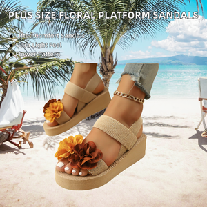 Sandalias Romanas de Plataforma para Mujer, Talla Grande, Diseño Floral, Ligeras, a la Moda, para Verano, Playa y Exteriores - Product Image 2