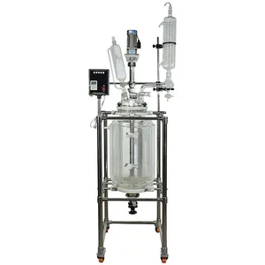 5l 10l 30l Lab vacuum distillation extraction Jacketed double layer glass reactor with chiller vacuum pump agitator