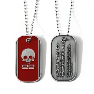 Personalizzato uomo oro metallo personalizzato 3d inciso logo morbido smalto collana nome dog tag/dogtag personalizzato