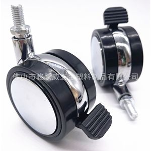 Roulettes pour meubles 80 mm pivotantes avec frein, roue silencieuse - Product Image 5