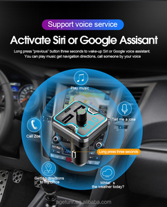 AGETUNR T45C <span class=keywords><strong>Siri</strong></span> <span class=keywords><strong>Asistente</strong></span> <span class=keywords><strong>de</strong></span> <span class=keywords><strong>Google</strong></span> estéreo del Auto con kit electrónica <span class=keywords><strong>de</strong></span> música Bluetooth Mp3 Player FM Transmisor - Product Image 4