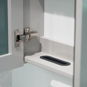 Meuble de salle de bain en bois style rétro, production directe usine, avec vasque en céramique, facile à nettoyer, installation facile, tiroirs de rangement, pour chambre et usage agricole - Product Image 4