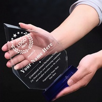 Trophée personnalisable avec texte, logo, photo pour entreprise, trophée en acrylique pour adultes, étudiants, salle de classe
