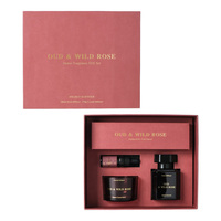 Coffret Cadeau Édition Limitée Parfum Rose Sauvage Diffuseur de Parfum d'Ambiance Cristal Sans Feu avec Bâtonnets d'Huiles Essentielles Aromatiques pour Coffret Cadeau