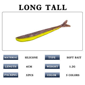 Kfs Soft Bait Forktail 60mm 12g pour la pêche au bar en eau douce et en eau salée, leurre de pêche en eau moyenne, couleur aléatoire - Product Image 3