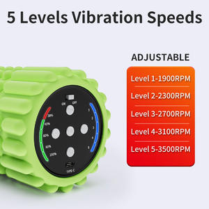 Rodillo vibrador de espuma recargable de 5 velocidades, masajeador de tejido profundo muscular para dolor de espalda, recuperación de terapia física de Yoga - Product Image 2