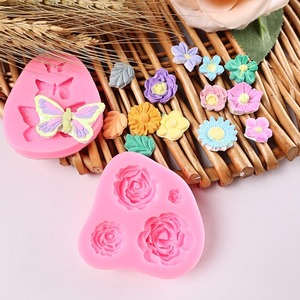 แม่พิมพ์ซิลิโคนรูปดอกไม้ผีเสื้อ 8 ชิ้น สำหรับทำช็อกโกแลต ฟองดองท์ ดินโพลิเมอร์ สบู่ งานฝีมือ ตกแต่งเค้ก - Product Image 5
