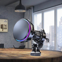 Eway 2026 Nouveau Chargeur de Voiture Magnétique Sans Fil Professionnel 10W Type-C avec Refroidissement Semi-conducteur et Lumières RGB Fluides à 360°