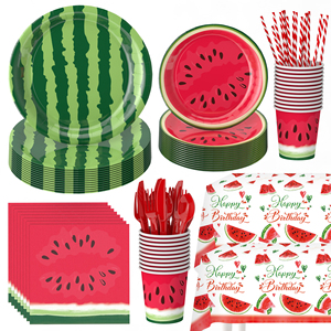 Juego de Vajilla Desechable para Fiesta de Sandía, Kit de Vajilla para Cenas, Suministros para Fiestas de Cumpleaños y Barbacoas de Verano - Product Image 1