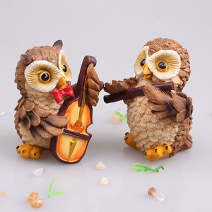 Tùy Chỉnh Nhựa Thủ Công Trang Chủ Bảng Trang Trí Cú Trang Trí Vẽ Tay <span class=keywords><strong>3D</strong></span> Owl Ban Nhạc Điêu Khắc - Product Image 2