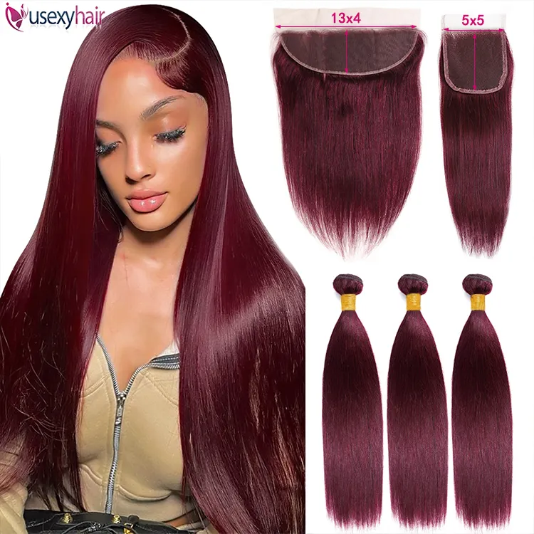 Wholesale Raw Cuticle Aligned Hair 100 Virgin Human Hair Mink Brazilian Hair Straight 3 Bundles With Lace Frontal Closure