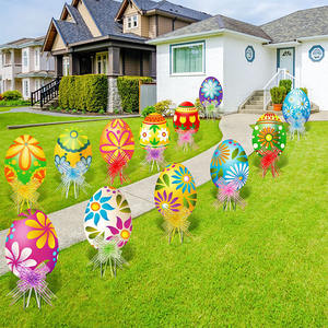 2024 Joyeuses <span class=keywords><strong>Pâques</strong></span> coloré oeuf thème jardin décoration extérieur jardin cour signe cartes avec piquets - Product Image 2