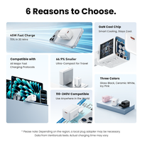 Chargeur rapide USB-C GaN Vention, chargeur de téléphone, vente en gros, chargeur mural USB 45W