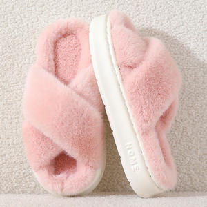 Chaussons d'été pour femmes les plus vendus, en coton peluche, à bout ouvert, avec semelle extérieure en EVA, pour l'extérieur - Product Image 3