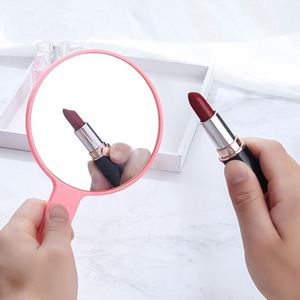 Mini Cosmetic <b>Handheld</b> <b>Mirror</b> Vintage Printed Logo Custom Small Round Hand Held Make up <b>Mirror</b> With Handle - Product Image 3