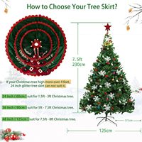 Jupe d'arbre elfe de haute qualité en rouge et vert avec des décorations de tablier faites à la main Ornement de jupe de jambe d'arbre de Noël