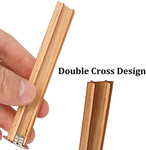 Mèches en bois double croix avec supports métalliques pour la fabrication de bougies, mèches en bois naturel pour bougies DIY à la cire de soja - Product Image 5