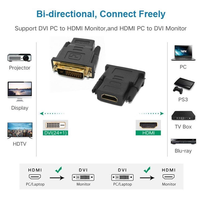 Adaptador convertidor macho DVI a HDMI hembra, conector chapado en oro HDMI a DVI 24 + 1, adaptador DVI a HDMI