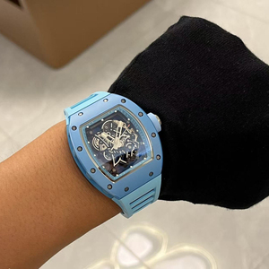 Reloj Automático de Cerámica Azul Claro Estilo RM 055 de Alta Calidad con Correa de Goma - Product Image 2