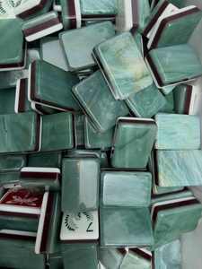 Carreaux de Mahjong américain en acrylique de jade en marbre écologique, impression d'art de faisan de feuille verte vintage personnalisée, carreaux de Mah Jong - Product Image 1
