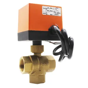 1/2" 3/4" 1" 1 1/4"Automatic Water Flow Control Valve 3-way Electric Brass Motorized Ball Valve