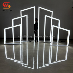 LEDA Elegant Events Decor Led Display Geometric Tunnel Arch LED Glow Metal <b>Backdrop</b> <b>Stand</b> for Wedding - Product Image 3