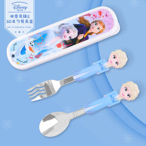 <span class=keywords><strong>Fourchette</strong></span> et cuillère en acier inoxydable 3D <span class=keywords><strong>Disney</strong></span>, ensemble mignon de trois pièces pour la rentrée scolaire - Product Image 2