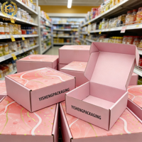 Boîte d'expédition pliable en carton ondulé personnalisée, type boîte d'avion, pour l'emballage de produits de marque e-commerce et de vente au détail