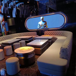 Moderno Night Club divano <span class=keywords><strong>VIP</strong></span> Black Lounge Nightclub mobili da Bar modulare Hotel Lounge Booth Led KTV Bar divano - Product Image 2