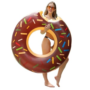Bouée gonflable en forme de beignet au chocolat, épaisse, pour adultes, pour s'amuser dans l'eau en été - Product Image 3