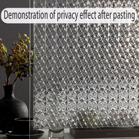 Película de ventana de vidriera de diamante en relieve estático de PVC moderno de alta calidad película de vidrio de privacidad decorativa a prueba de agua de 3 años