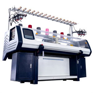 Machine à tricoter plate informatisée à double système entièrement automatique pour la production de pulls et d'écharpes - Product Image 1