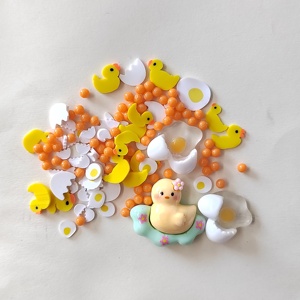 1 sac/lot de décorations en résine et argile polymère en forme de canards et d'œufs de Pâques pour la fabrication de slime, la décoration de téléphones et les nail arts DIY - Product Image 5