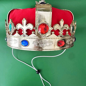 Costume del re del gatto con mantello rosso e corona d'oro, vestito del principe del re di Halloween costumi di Halloween per gatti cani di piccola taglia - Product Image 3