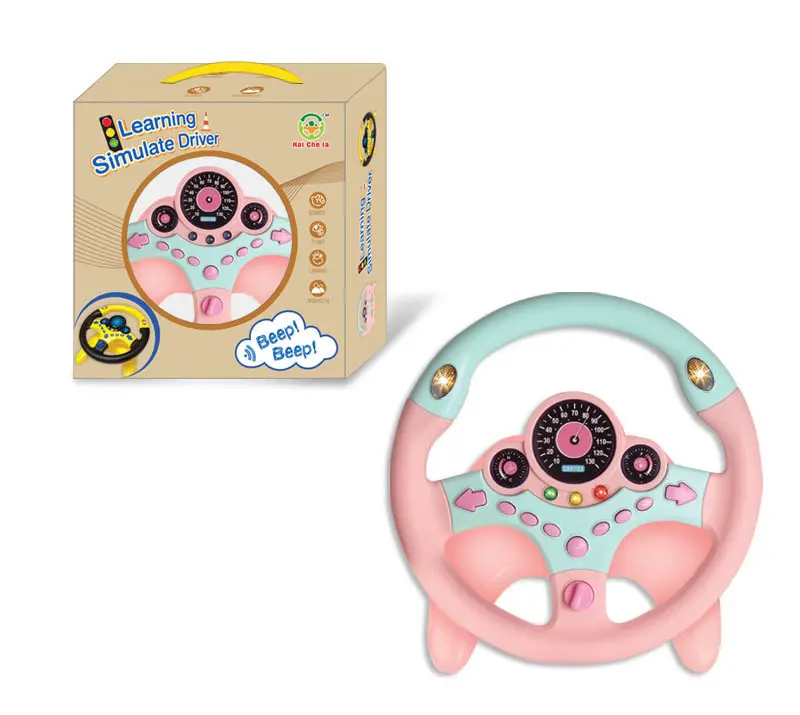 중국의 시뮬레이션 스티어링 장난감 제조업체 스티어링 휠 라이트 아기 뮤지컬 전자 어린이 장난감 어린이 선물