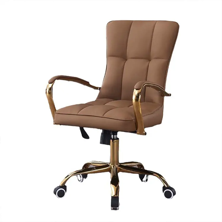सुनहरे हाथों के साथ उच्च गुणवत्ता वाली कुंडा ऊंचाई समायोज्य कार्यालय कुर्सी