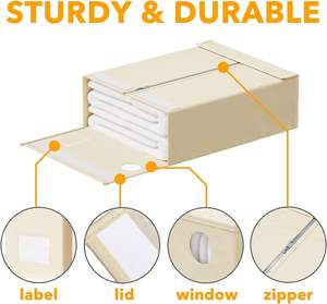 กล่องเก็บเสื้อผ้าแบบพับได้ รูปทรงสี่เหลี่ยมผืนผ้า วัสดุผ้าไม่ทอ พกพาสะดวก ประหยัดพื้นที่ - Product Image 6