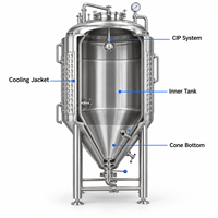 Cuve de Fermentation de Bière 1000L en SUS304, Fermenteur Conique avec Contrôle Précis de la Température pour Brasserie Artisanale et Fermentation d'Alcool