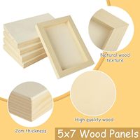 12 Paket Panel Kayu 5 X 7 Inci Kanvas Kayu untuk Melukis, Papan Kayu Belum Selesai Tebal 3/4 untuk Kerajinan Seni Lukisan Akrilik dan Minyak