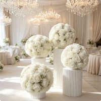 Boules de fleurs en soie blanches JD, sphères florales, centres de table pour mariage, anniversaire, décoration de fête à domicile - Vente en gros par le fabricant