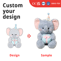 Geel Pluche Taartfiguurtje met Feestmuts - Leuk Verjaardagsknuffel - Schattig Feestcadeau - Tafeldecoratie voor Feestjes