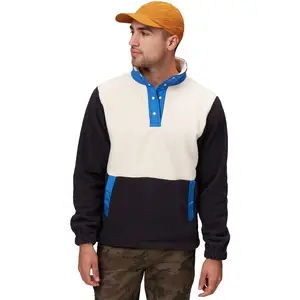 时尚简约设计Sherpa 1/4按扣夹克高品质男士羊毛夹克